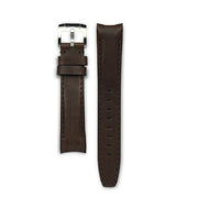 MONTA Curved End Leather Strap - Chocolate